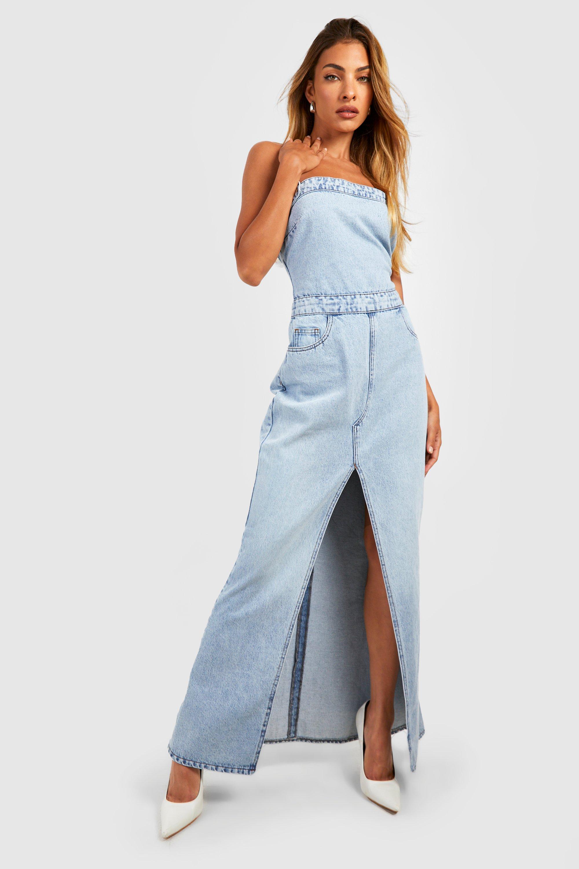 Maxi denim hotsell dress uk